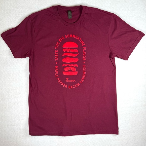 Chic-fil-A Maple Pepper Bacon Sandwich Promo T-Shirt Unisex Adult Size Large NEW - Picture 1 of 6